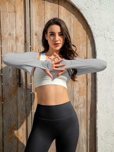 Image of Women Crop Top Long Sleeve Bolero Shrug Workout Tops Open Front Crop