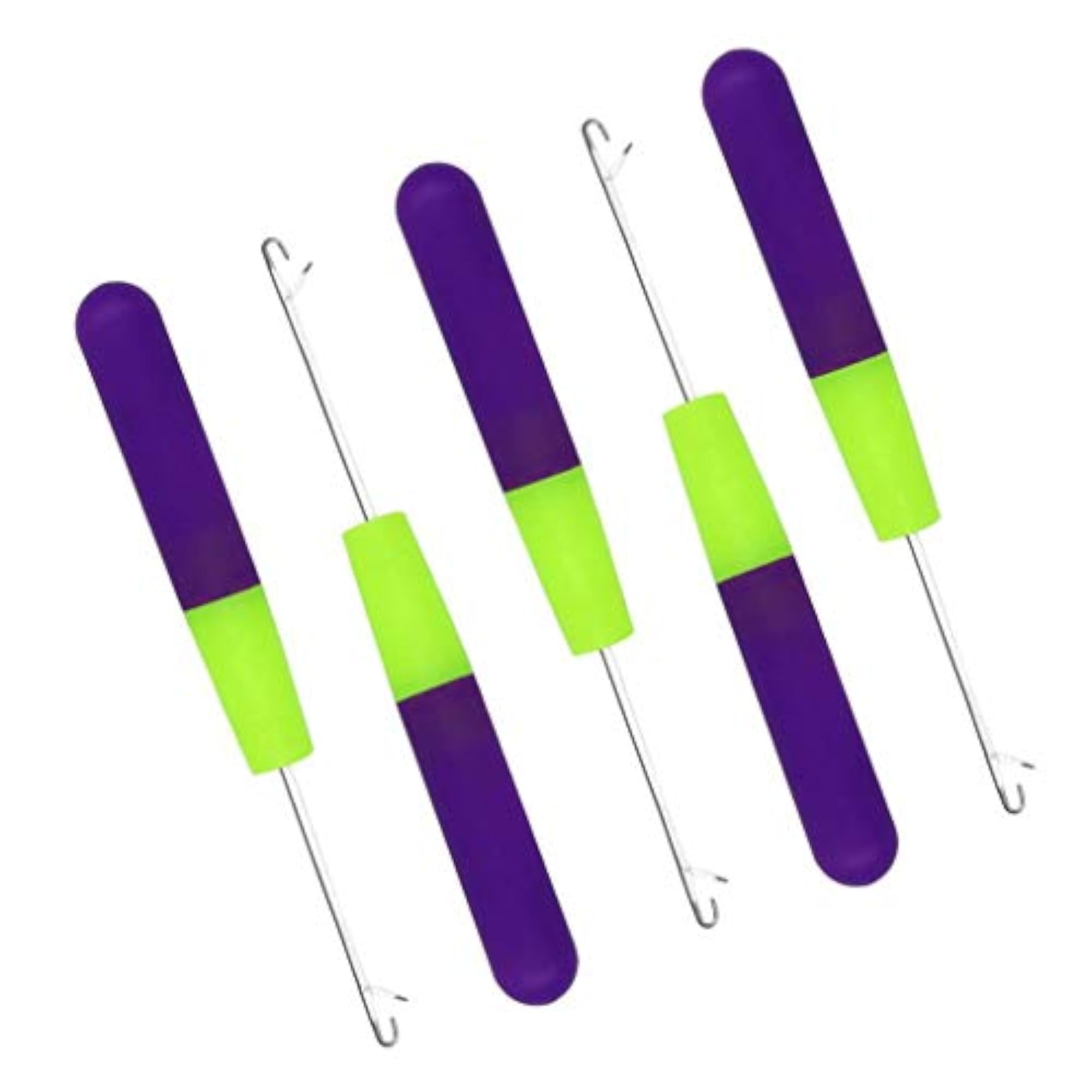 MILAAN 5 Packs 6in Latch Hook Crochet Needle for Braids Hair Extension Weave, Purple