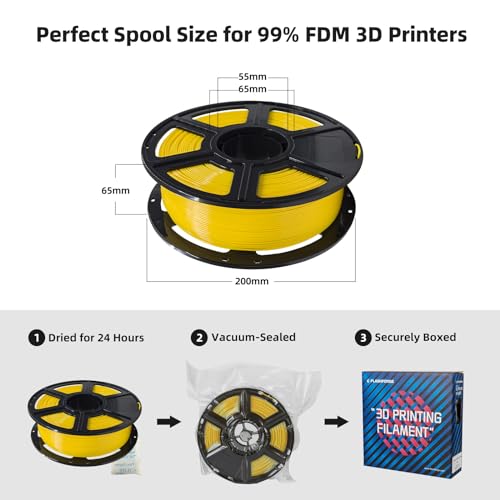 Filament PLA 1.75mm jaune anti-blocage Flashforge pour impression 3D 1kg