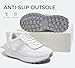 LUCKY STEP Women Platform Walking Shoe Fashion Retro Classic Casual Trainers Braided Rhinestone Sneakers Tennis Running Walking Shoes(White,8)
