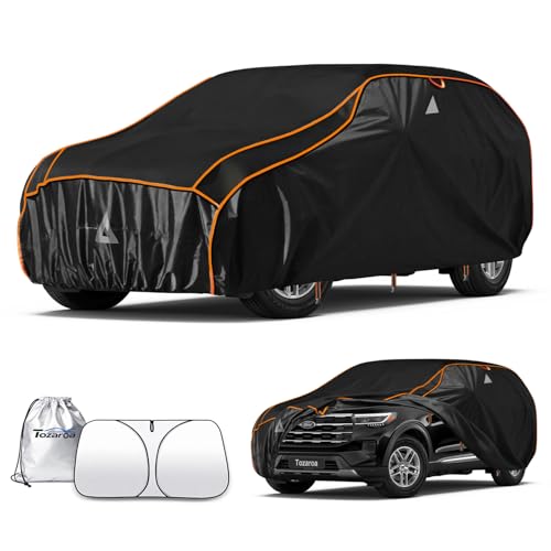 Hail Protector Car Cover for SUV(Length:191-201) + Gift Windshield Sunshade, Multi-Layered EVA Hail Proof Car Cover, Padded Car Hail Protector Explorer, Telluride, Palisade, Pilot etc.