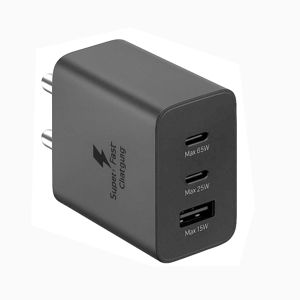 Original 65W 3 Port Samsung Super Fast Charger Type C, USB C Android Phone GaN Charger for Samsung Galaxy S24 Ultra/S24/S24+/S23 Ultra/S23/S23+/S22 Ultra/S22+/S22/Note 10/20/S20/S21, Galaxy Tab