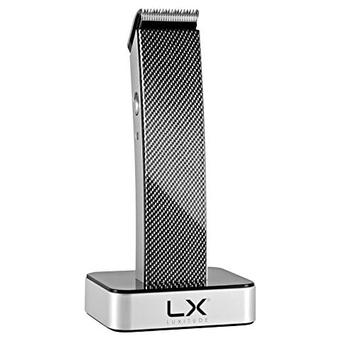 Luxitude Precision Hair Trimmer & Body Groomer for Men - 4 Attachments, All-In-One Cordless Design, Steel Blades & Carbon Fiber Finish - Travel Case Included Cover