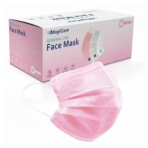 MagiCare Pink Masks Disposable - Feminine Color Pink Mask - Comfortable, Soft, Breathable 3 Ply Pink Face Mask - Premium Pink Disposable Face Masks for Women - 50/Box