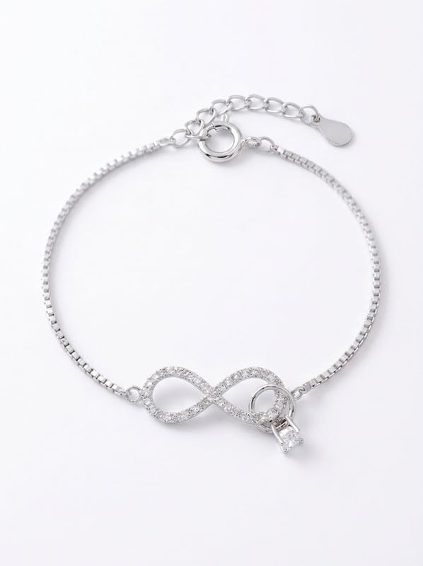 Image of Pure 925 Sterling Silver Evil Eye Bracelet for Women | Adjustable Nazariya Bracelet | Blue Evil Eye Silver Bracelet | Raksha Bandhan Gift for Sister | Elegant Jewelry for Girls & Women