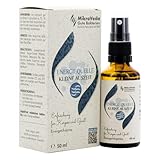MikroVeda Kleine Auszeit ENERGIEQUELLE 50 ml Sprühflasche aus Glas, veganes bio Refresh Spray zur Konzentrationssteigerung und Entspannung für Auto Büro Zuhause
