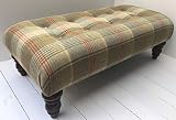 Serrina Interiors Repose-pieds boutonné 100 % laine Abraham Moon Huntingtower Chasse Tartan en chanvre