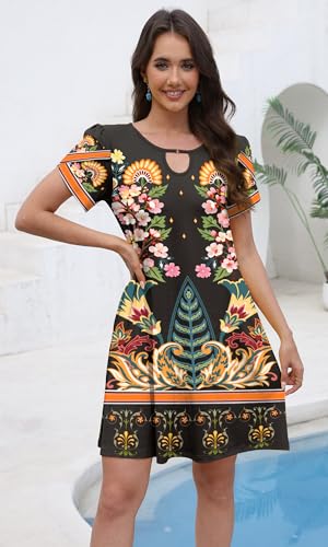 Image of COSSEN Women's Summer Casual Tshirt Dress Crew Neck
