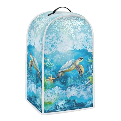 Image of Talayituse Turtle Starfish Coral Print Blender Dust Cover, Fingerprint Protection Cover for Stand Mixer or Coffee Machine, Home Kitchen Appliance Covers for Stain Dust Resistant Supplies