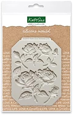Katy Sue Rose Heads, Stems & Leaves Silicone Mold for Cake Decorating & Crafts.