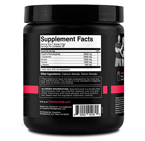 Transformhq Creatine Monohydrate Powder 28 Servings With Additional Amino Acids, 280G, Perform Creatine - Non-Gmo, Gluten Free #TOP2