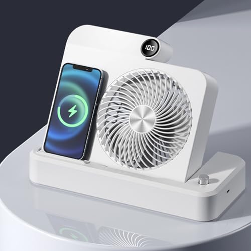 Petit ventilateur de table avec affichage numérique et base inclinée ergonomique - 4