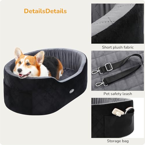 pecute Hunde Autositz Mittlere Rückenlänge Weniger als 70 cm, Hundebett Auto Rückbank mit Dicker Polsterung für Haustierreisen, Wasserdicht und waschbar,Dog Car Seat Rückbank mit 2 Sicherheitsleinen