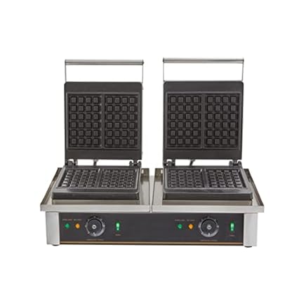 GastroHero Doppel-Waffeleisen für 4 Belgische Waffeln I doppelwaffeleisen mit getrennt regelbaren Backplatten I Gastronomie Waffel Maker für Restaurants und Cafés – Bild 3