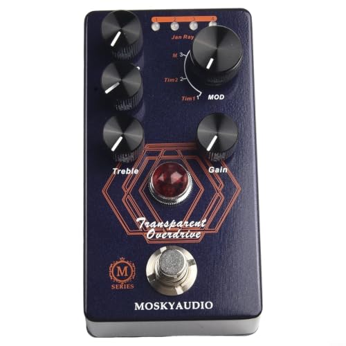 EffiFish for mosky Transparent Overdrive Pedal 4-Mode TIMMY VEMURAM Circuit Electric Guitar Effects With Volume Bass Treble Gain Controls Black