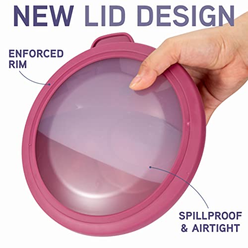 COOK WITH COLOR Mixing Bowls with TPR Lids - 12 Piece Plastic Nesting Bowls Set includes 6 Prep Bowls and 6 Lids, Microwave Safe Mixing Bowl Set (Multicolored Set with Large Blue Bowl)