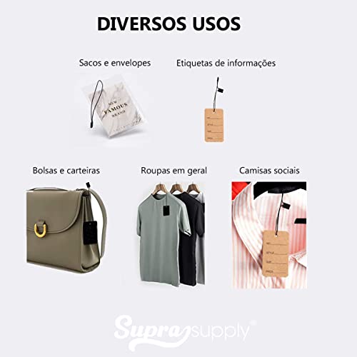 1000 Lacres Autenticidade, Pendura Tag, Corda Para Tag Roupa (Preto)