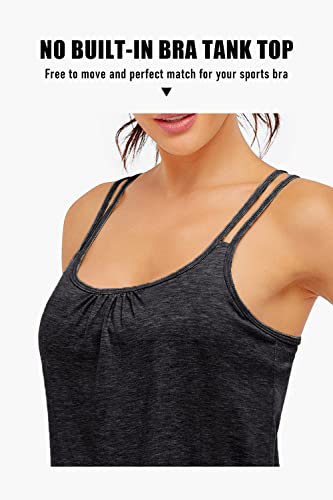 Image of Blevonh Women's Scoop Neck Spaghetti Strap Racerback Workout Cami Tank Tops