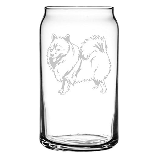 German Spitz Dog Personalized Custom Etched All Purpose 16oz Can Glass
