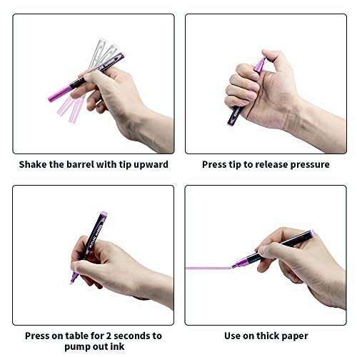 Aen Art Outline Pens, 24 Color Self-Outline Shimmer Markers Set, Doodle Markers Double Line Pen For Drawing, Greeting Card, Craft Project, Journal #TOP6