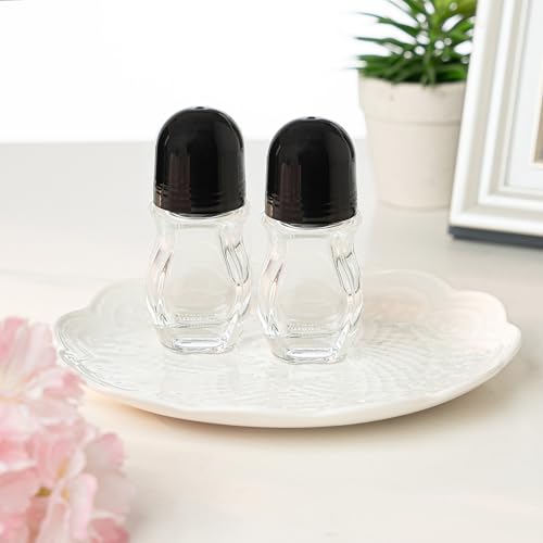 Cchenxxi 2 Pcs 30ml Glass Roll On Bottles - Empty Refillable Rollerball Containers for DIY Deodorant, Essential Oils, Perfume & Skincare Making (2pcs Oval)