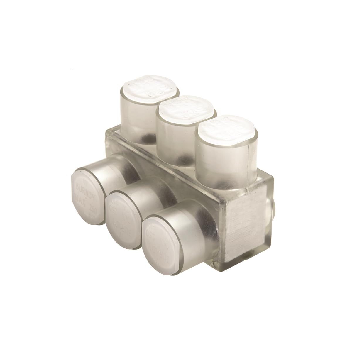 Burndy BIBS4-3 Unitap Multi Port Single Sided, 3 Ports, #14-4 AWG/kcmil Wire Range, 1.59" Length, 1.25" Width, 1.25" Height