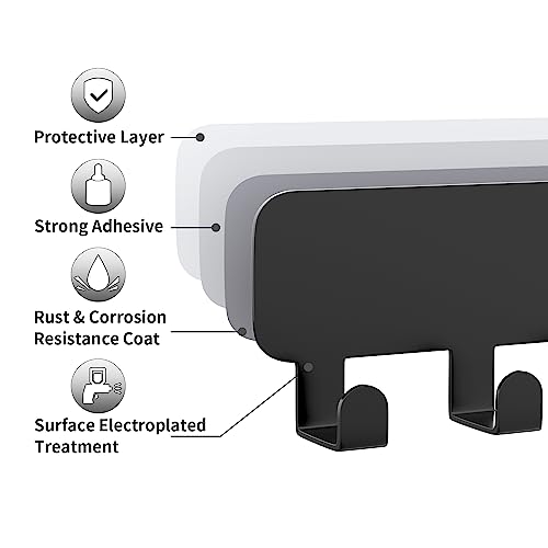 pickpiff Key Holder for Wall Self Adhesive, Key Hooks with 8 Hooks Wall Mounted, Black Key Hangers No Drill for Living Room, Kitchen, Office - Cosy Home Interiors pickpiff Key Holder for Wall Self Adhesive, Key Hooks with 8 Hooks Wall Mounted, Black Key Hangers No Drill for Living Room, Kitchen, Office - Image 5