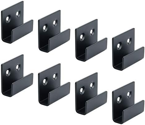 Sayayo Stainless Steel Picture Rail Hooks Picture Hanging Mirror Clips Mirror Fixings Hanging Kits Heavy Duty Ceramic Tile Display Bracket, Matte Black Finished, 6 Pcs, EJX2020B-6P