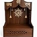 Beautiful Wooden Mandir/Temple for Home/Office/Shop Puja Ghar Wall Mounted Pooja Stand with Storage Cabinet Home Decor (. (DIY)(Brown)(15 inches)(Brown)