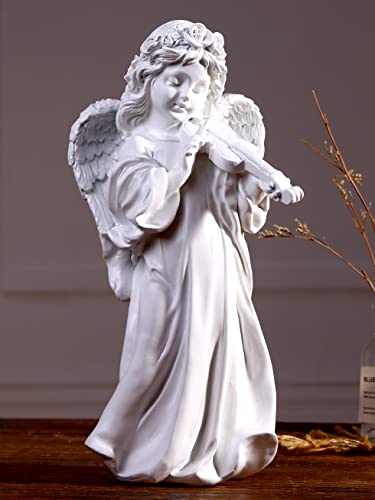 Blltllw Angel Figurines Decor Garden Angel Sculpture Outdoor Patio Lawn Ornaments Mother's Day Thanksgiving Day Gardening Gift Resin Angel Statue 11.41 Inches (Violin) #TOP5