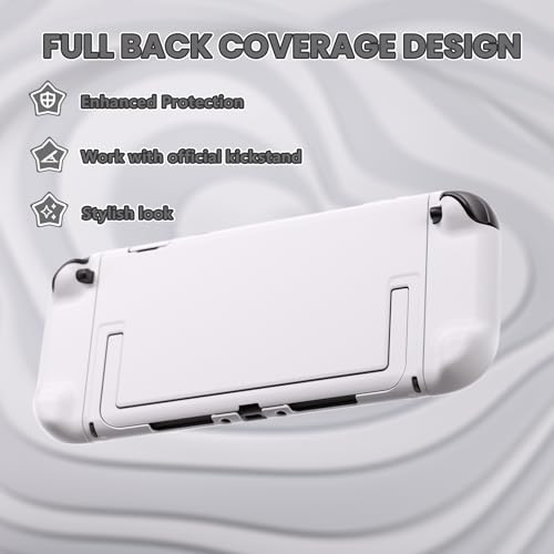 PlayVital Protective Case for Nintendo Switch 2 - Cute Dockable Hard Case Shell for Switch 2 with Thumb Grip & Sticker & Button Caps, Anti-Scratch & Shockproof Cover Skin - White by playvital - Used condition - Image 6