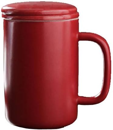 Maya Star Tea Cup with Lid and Ceramic Water Filter, Ceramic Filtered Tea Separation Cup, Office Cup Drinking Tea Cup #021