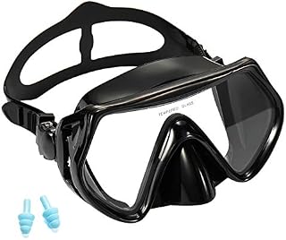 Supertrip Snorkel Dive Mask Adult Anti-Fog Film Panoramic Scuba Diving Goggles Black
