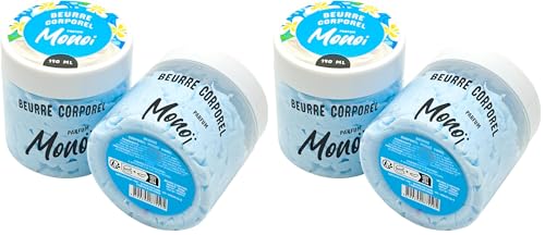 French Tendance - Beurre Corporel Fouetté - Soin Peau Sèche Corps et Mains - Pour Homme et Femme - Hydratant - Adoucissant - Lissant - Nourrissant - 190 ml - Senteur Monoï (Lot de 2)