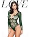 Women Sexy Lingerie Long Sleeve Bodysuit Sexy Lace Deep V Bodysuit Lingerie...