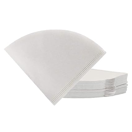 SagaSave 100pc Set of Coffee Filters V60 Cone-Shape Drip Coffee Cup Filter Papers for Pour Over Coffee Dripper Drip Coffee Pot Making Accessory for Home Office V01 (White
