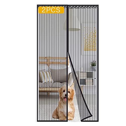 Cortina Mosquitera Magnética para Puertas - Fácil de ensamblar, 80x200cm, Malla Impenetrable Súper Resistente, Con hebilla de almacenamiento, Totalmente Magnética Cierre Automático Cover