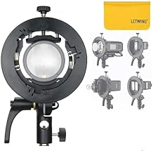 Godox S2 Speedlite Bracket S-Type Bracket Bowens Mount Holder for Godox V1 V1Pro V100 AD200ProII AD300Pro AD300ProII AD400Pro AD400ProII V860II TT600 TT350, Precise Tilt Control, Umbrella Mount Slot