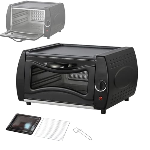 STDZQCWY Mini Horno, Panificadora Naan De 15 L, Horno para Pizza De 2100 W/50-400 ℃, con Bandeja, Rejilla Y Asa, para Panqueques Y Pizza