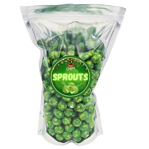 Christmas Chocolate Brussels Sprouts, 1Kg Green Foil Wrapped Balls - Resealable Pouch