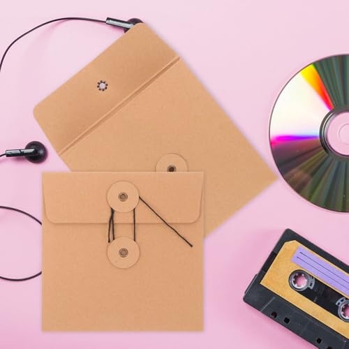 STOBAZA 10 Stück Kraftpapier CD Hüllen Langlebig Reißfest Schützend Staubschutz Dvd Aufbewahrungstaschen für Film Musik Spiele Sammler