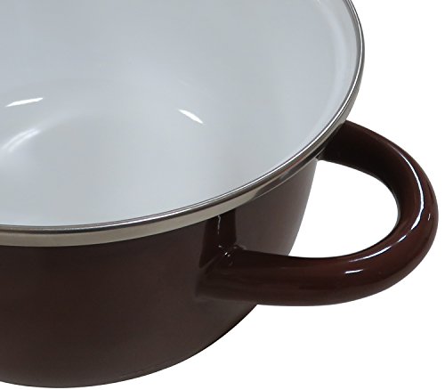 Wahei Freiz Ra-9143 Enameled Tabletop Pot, 6.3 Inches (16 Cm), For 1 To 2 People, Brown, Induction And Gas Compatible, Glass Lid Included #TOP5