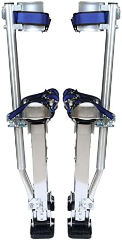 Adjustable 18-30 Inch Aluminum Drywall Stilts - Lightweight Professional Tool for Painting, Drywall Installation, and Cleaning - Silver Finish