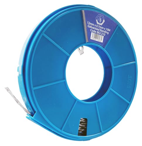 Image of AF4F 12mm x 10m Galvanised Steel Perforated Banding Metal Fixing Strap, Builders All Round Band
