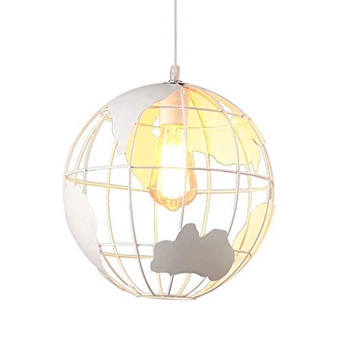 Lustre suspension vintage fer forgé globe pour lampe restaurant