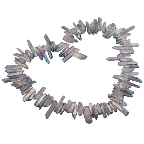 mookaitedecor Natural Rock Crystal Quartz Crystal Points for Jewelry Making