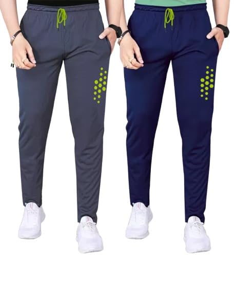 Track Pants for Men || Activewear Pants || Men’s Joggers Polyester with 2 Side Pockets Casual Trousers Stretchable (Sports | Gym | Yoga) (DOT Green)(Pack of 2)-image-26