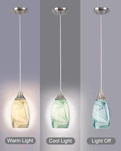 Image of Globe Glass Pendant Lamp Shade Only Light Fixtures Replacement for Mini Pendant Light Art Glass Lamp Covers for Kitchen Island Table lamp glass shade replacement Green Marble