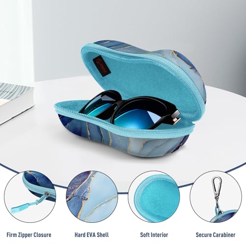 Image of FINTIE Sunglasses Case, Hard EVA Shell Shockproof Sport Glasses Case with Metal Carabiner Travel Zipper Eyeglasses Holder