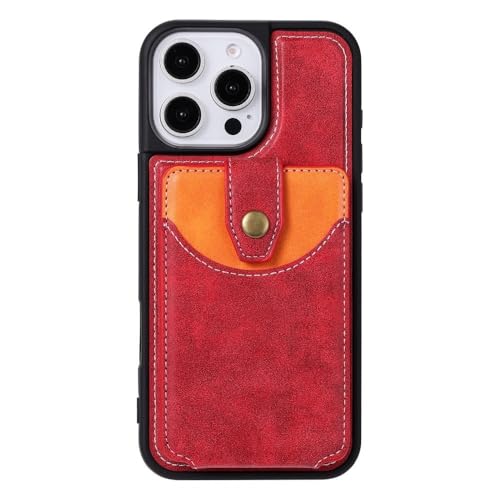 Étui iPhone 6/7/8 en cuir véritable rouge chic avec coque silicone détachable